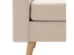 Sofá*Helloshop26 Sofá de 2 lugares para sala de estar sala de TV decoração de interiores tecido 02_0020832 Creme