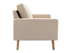 Sofá*Helloshop26 Sofá de 2 lugares para sala de estar sala de TV decoração de interiores tecido 02_0020832 Creme