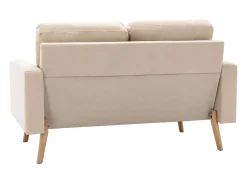 Sofá*Helloshop26 Sofá de 2 lugares para sala de estar sala de TV decoração de interiores tecido 02_0020832 Creme