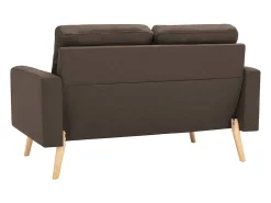 Sofá*Helloshop26 Sofá de 2 lugares para sala de estar decoração de interiores tecido marrom 02_0019449 Castanho