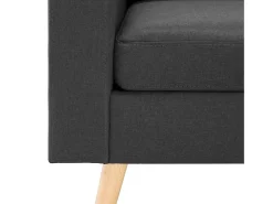 Sofá*Helloshop26 Sofá de 2 lugares para sala de estar sala de TV decoração de interiores tecido cinza escuro 02_0020602 Cinzento