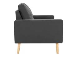 Sofá*Helloshop26 Sofá de 2 lugares para sala de estar sala de TV decoração de interiores tecido cinza escuro 02_0020602 Cinzento