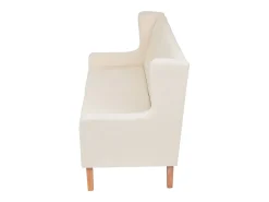 Sofá*Helloshop26 Sofá de 2 lugares para sala de estar sala de TV decoração de interiores tecido creme 02_0020197 Branco
