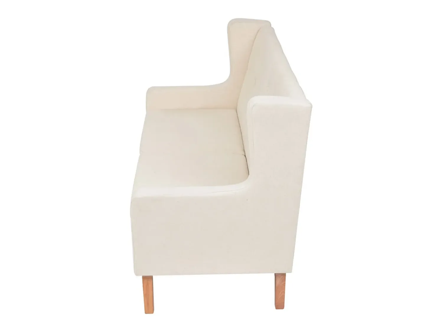 Sofá*Helloshop26 Sofá de 2 lugares para sala de estar sala de TV decoração de interiores tecido creme 02_0020197 Branco