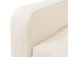 Sofá*Helloshop26 Sofá de 2 lugares para sala de estar sala de TV decoração de interiores tecido creme 02_0020197 Branco