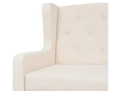 Sofá*Helloshop26 Sofá de 2 lugares para sala de estar sala de TV decoração de interiores tecido creme 02_0020197 Branco