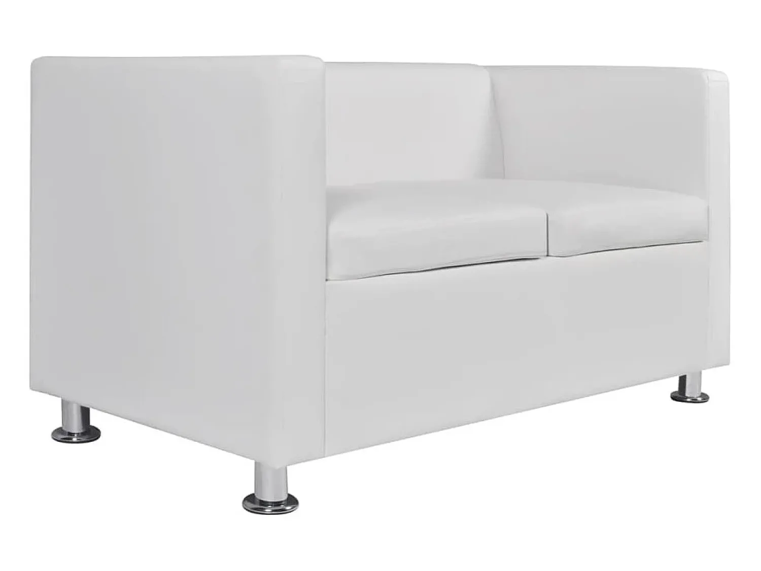Helloshop26 Sofá de 2 lugares para sala de estar sala de TV decoração de interiores couro sintético 02_0019605^ Sofá