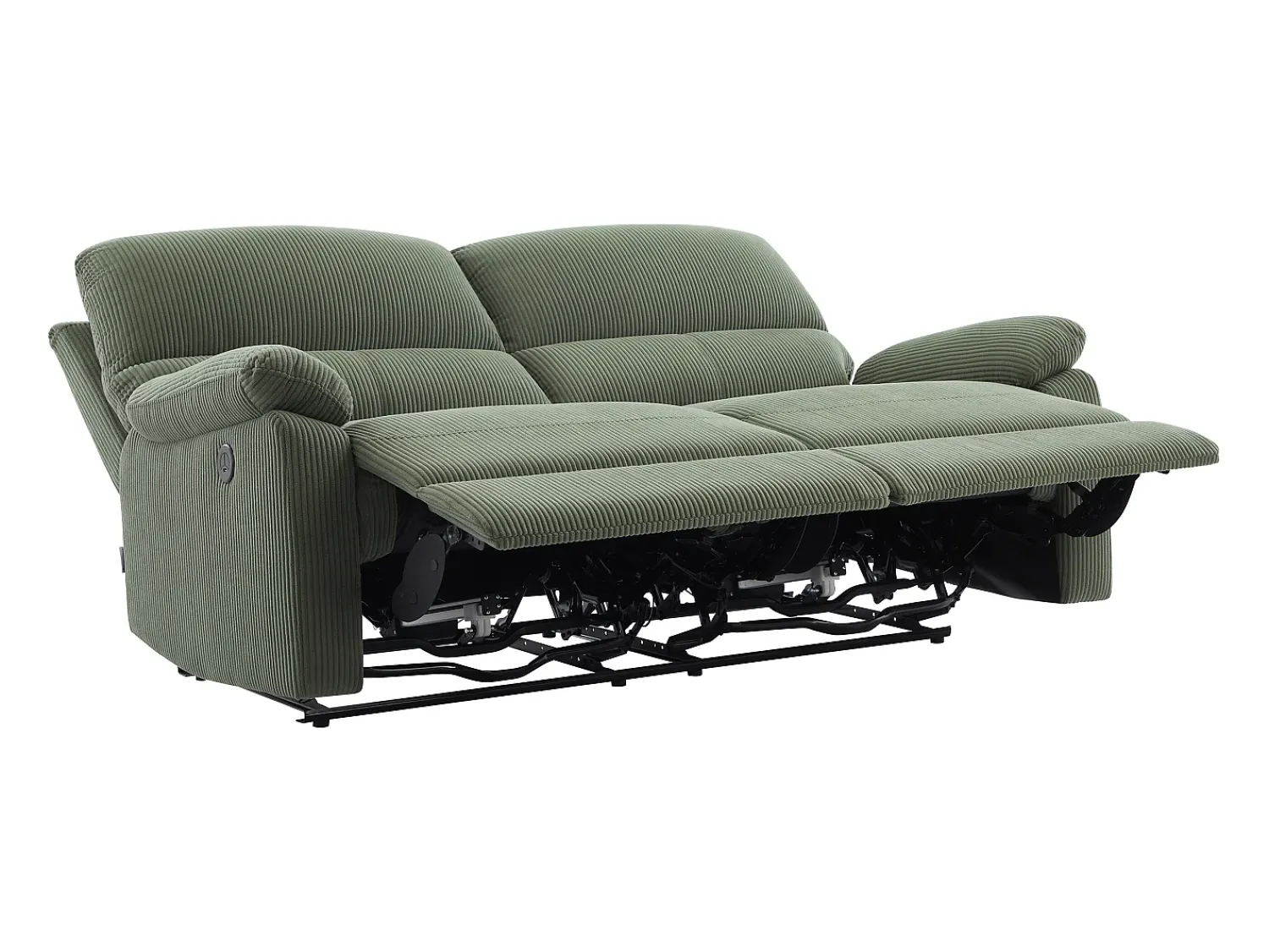 Online Vente-unique Sofá de 3 lugares relax elétrico veludo cotelê LUNANO Verde
