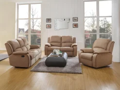 Vente-unique Sofá de 3 lugares relax em microfibra - HERNANI^ Sofá