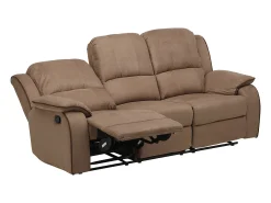 Vente-unique Sofá de 3 lugares relax em microfibra - HERNANI^ Sofá