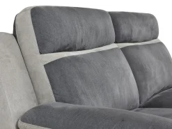 Sale Vente-unique Sofá de 3 lugares relax em microfibra Cinza e antracite - TALCA Cinza antracite
