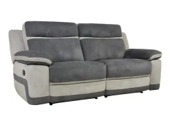 Sale Vente-unique Sofá de 3 lugares relax em microfibra Cinza e antracite - TALCA Cinza antracite