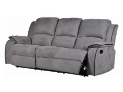 Sofá*Vente-unique Sofá de 3 lugares relax em microfibra - HERNANI Cinzento