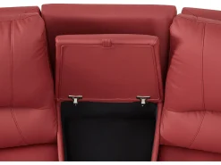 Clearance Vente-unique Sofá de 3 lugares relax em pele - AROMA Vermelho
