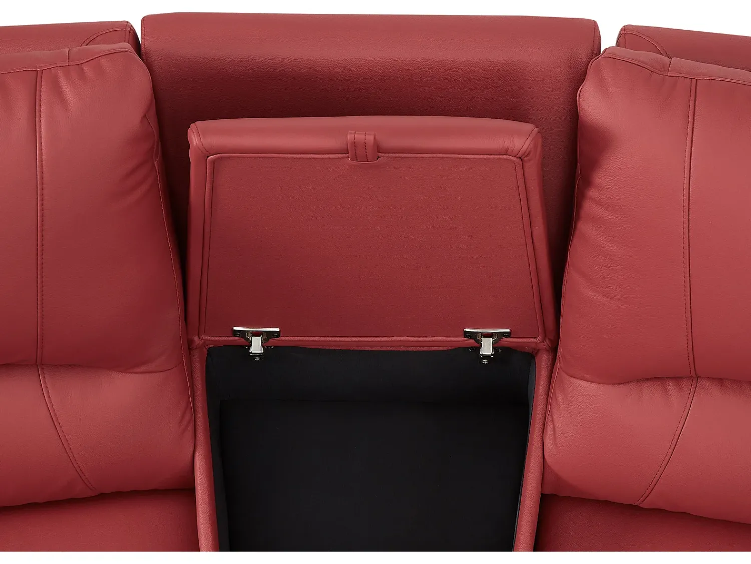 Clearance Vente-unique Sofá de 3 lugares relax em pele - AROMA Vermelho