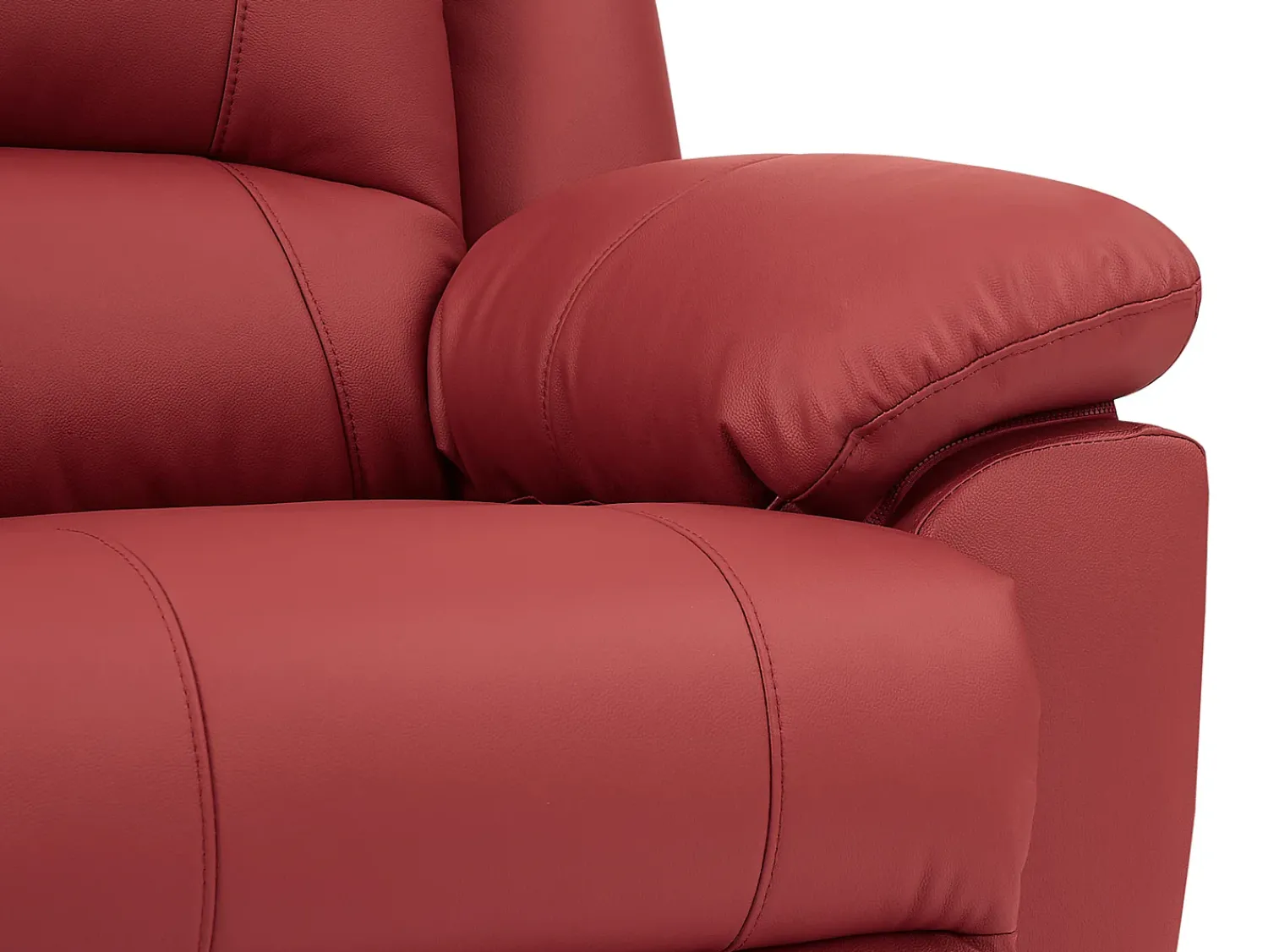 Clearance Vente-unique Sofá de 3 lugares relax em pele - AROMA Vermelho