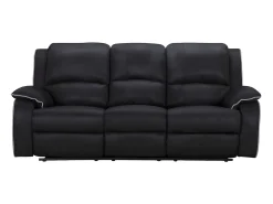 Sofá|Vente-unique Sofá de 3 lugares relax em microfibra - HERNANI Preto