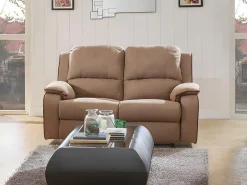 Sofá|Vente-unique Sofá de 2 lugares relax em microfibra - - HERNANI Taupe