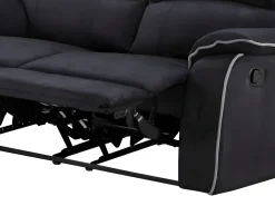 Sofá|Vente-unique Sofá de 2 lugares relax em microfibra - HERNANI Preto