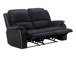 Sofá|Vente-unique Sofá de 2 lugares relax em microfibra - HERNANI Preto