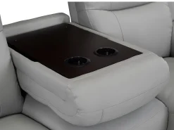 Hot Vente-unique Sofá de 3 lugares relax em pele de vaca Cinza claro - EVASION Cinzento claro