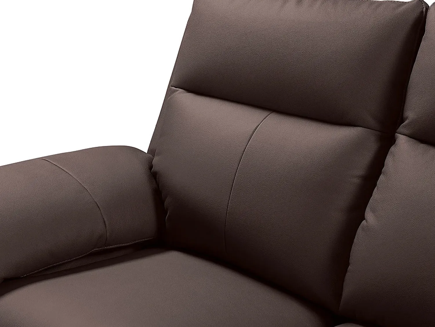 Vente-unique Sofá de 2 lugares relax manual em pele de búfalo Castanho - PAKITA^ Sofá