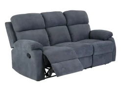 Sofá*Vente-unique Sofá de 3 lugares relax manual em tecido Antracite - TOLZANO Cinza antracite