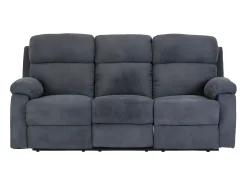 Sofá*Vente-unique Sofá de 3 lugares relax manual em tecido Antracite - TOLZANO Cinza antracite