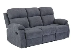 Sofá*Vente-unique Sofá de 3 lugares relax manual em tecido Antracite - TOLZANO Cinza antracite