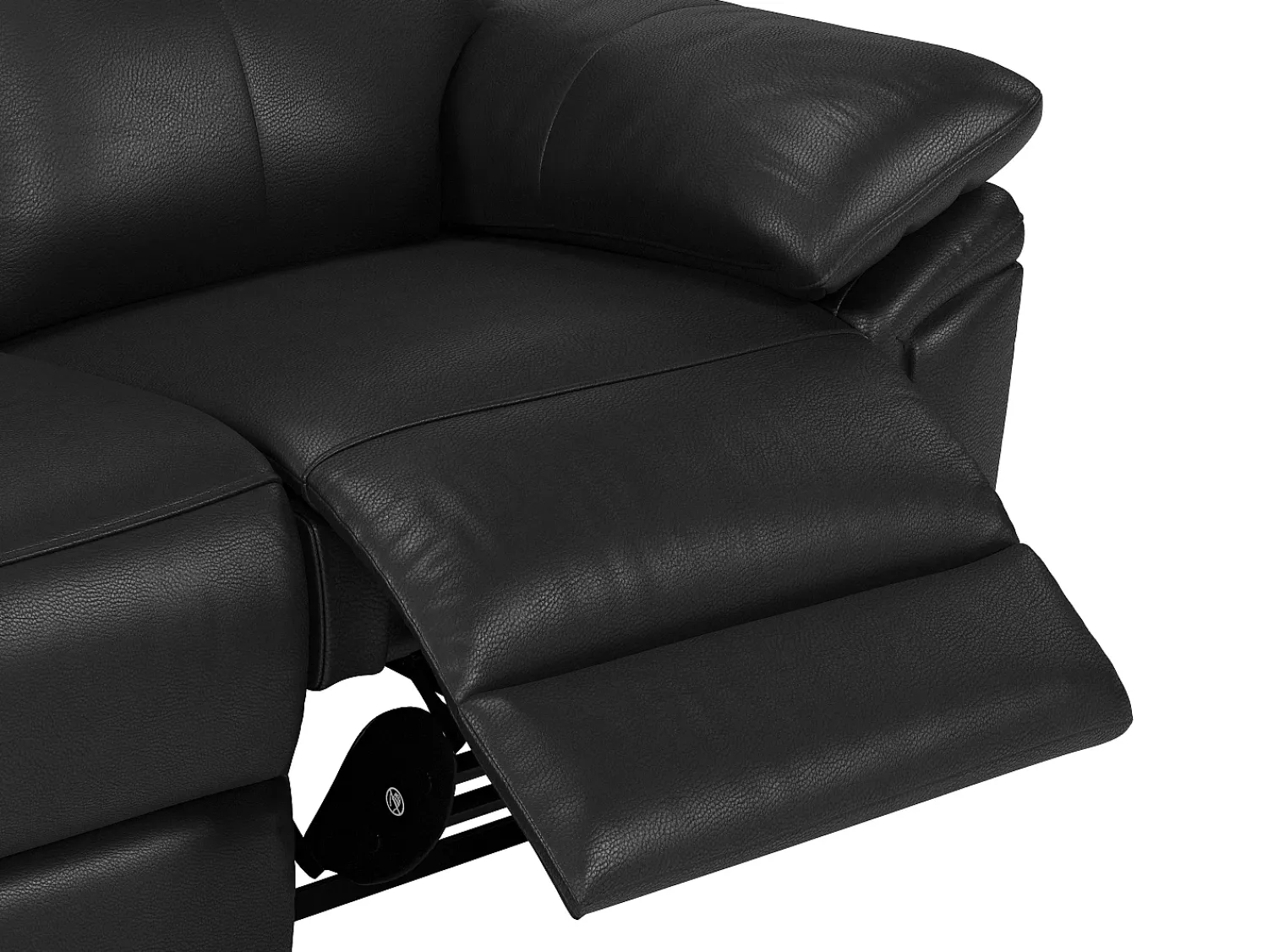 Sofá*Vente-unique Sofá de 3 lugares relax manual em pele de búfalo - PAKITA Preto