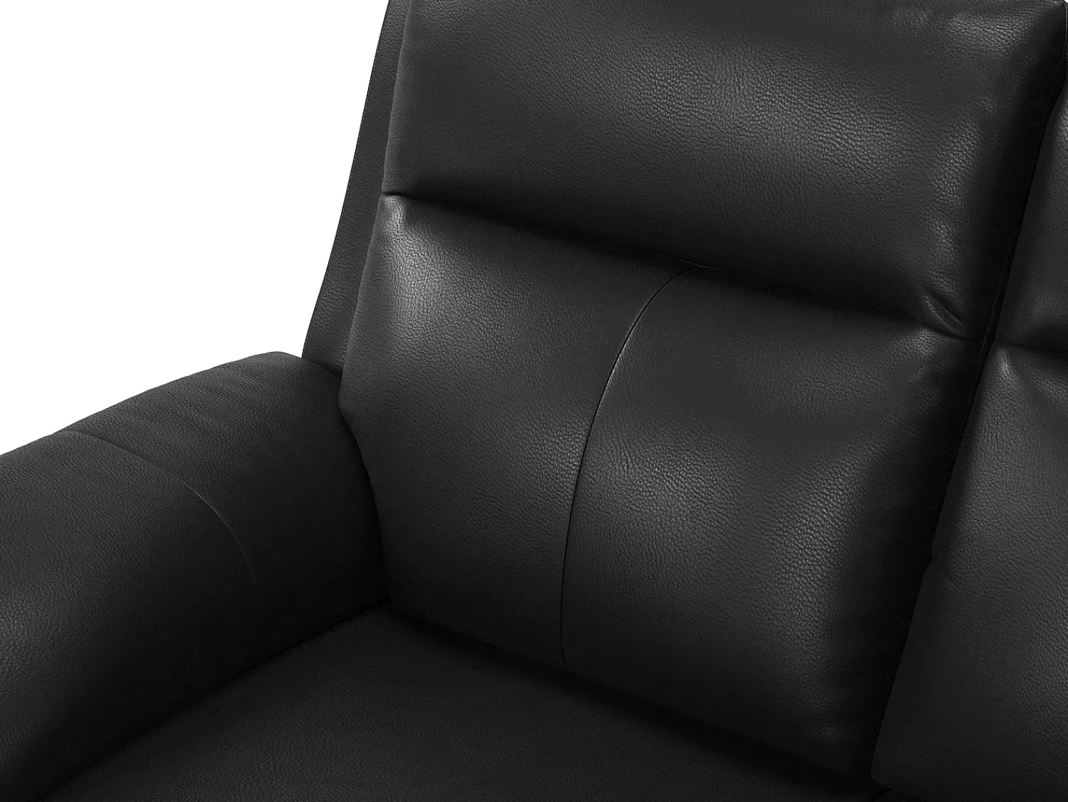 Sofá*Vente-unique Sofá de 3 lugares relax manual em pele de búfalo - PAKITA Preto