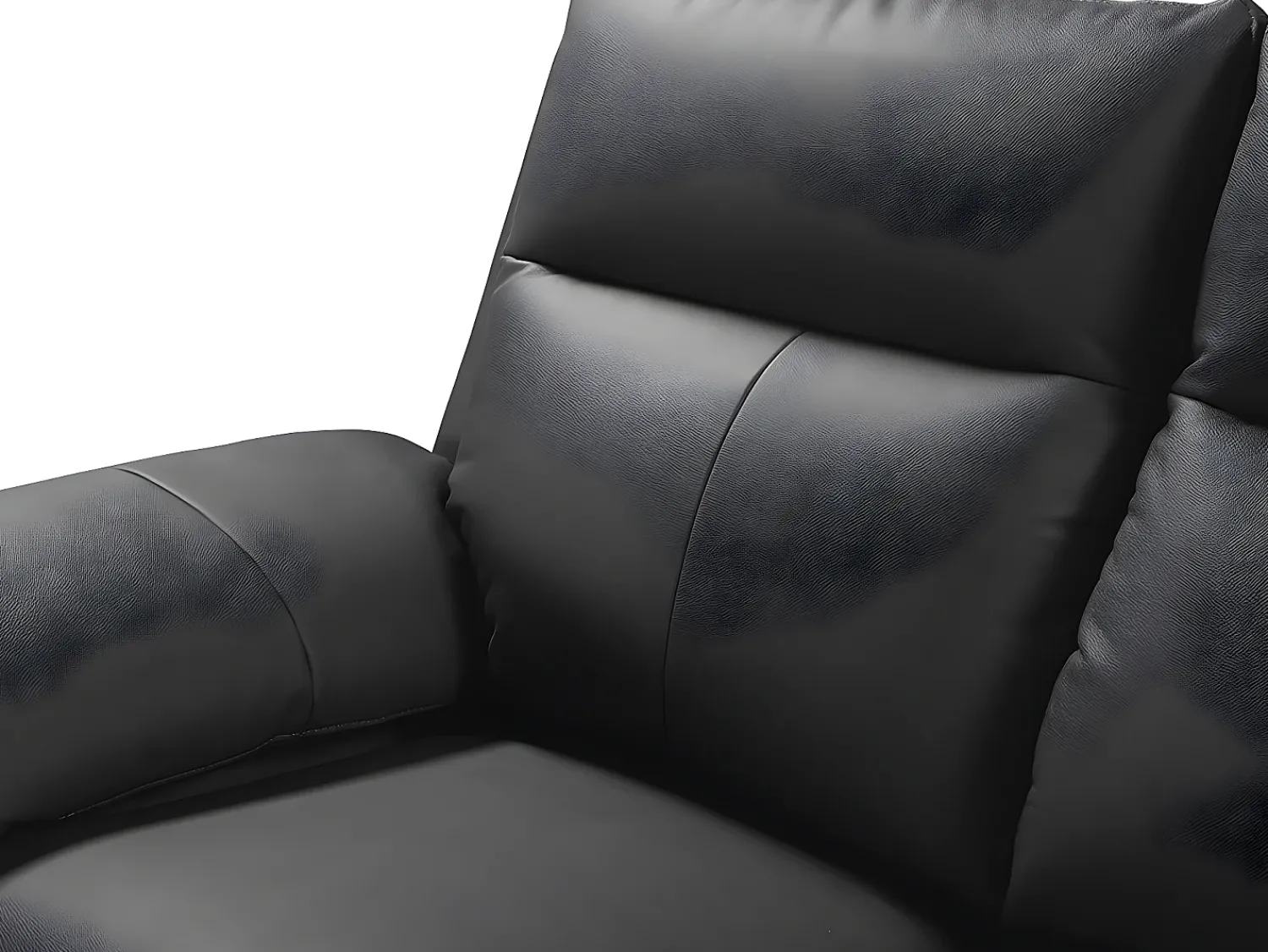 Sale Vente-unique Sofá de 2 lugares relax manual em pele de búfalo - PAKITA Preto