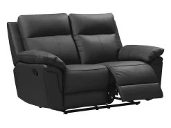 Sale Vente-unique Sofá de 2 lugares relax manual em pele de búfalo - PAKITA Preto