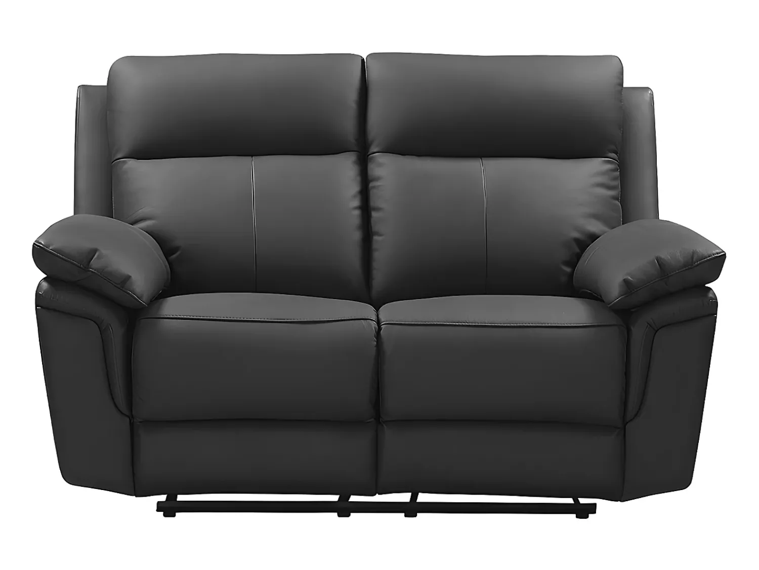 Sale Vente-unique Sofá de 2 lugares relax manual em pele de búfalo - PAKITA Preto