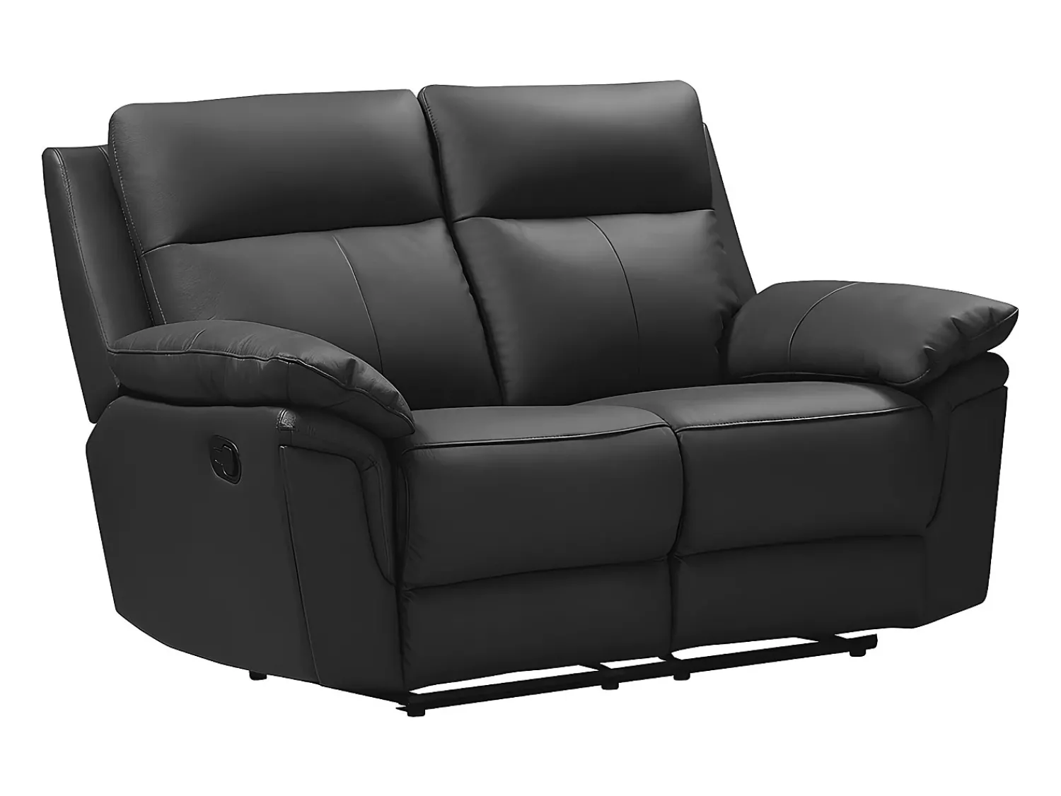 Sale Vente-unique Sofá de 2 lugares relax manual em pele de búfalo - PAKITA Preto