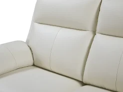 Sale Vente-unique Sofá de 3 lugares relax manual em pele de búfalo - PAKITA Marfim