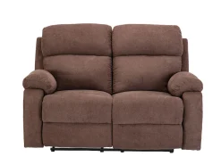 Best Vente-unique Sofá de 2 lugares relax manual em tecido - TOLZANO Castanho