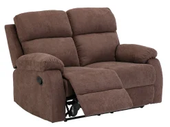Best Vente-unique Sofá de 2 lugares relax manual em tecido - TOLZANO Castanho