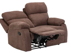 Best Vente-unique Sofá de 2 lugares relax manual em tecido - TOLZANO Castanho