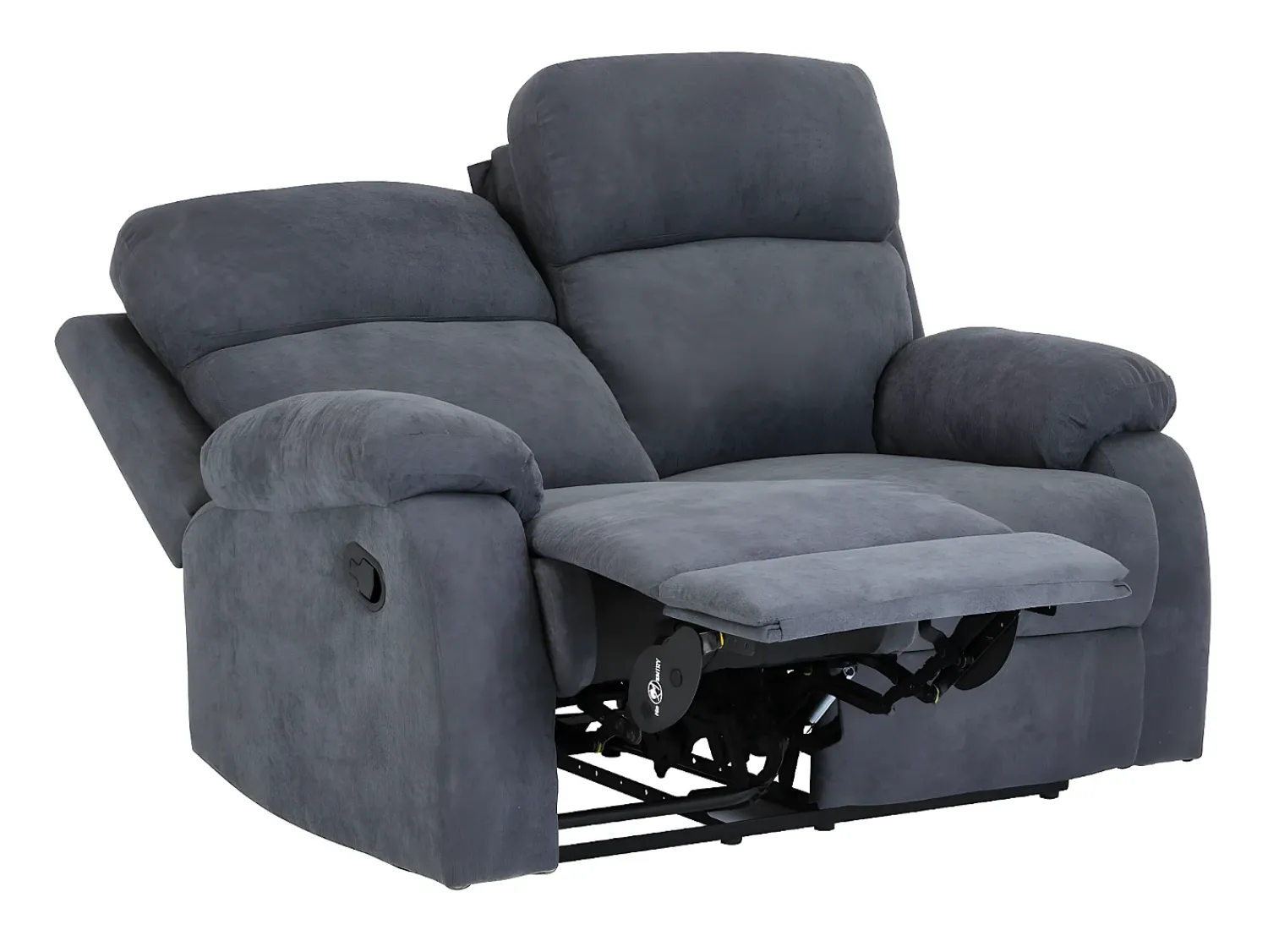 Sofá|Vente-unique Sofá de 2 lugares relax manual em tecido Antracite - TOLZANO Cinza antracite