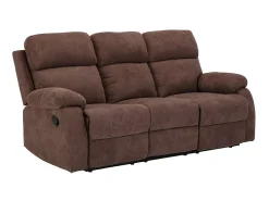 Sofá|Vente-unique Sofá de 3 lugares relax manual em tecido - TOLZANO Castanho
