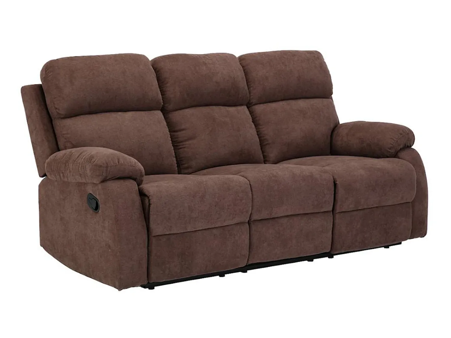 Sofá|Vente-unique Sofá de 3 lugares relax manual em tecido - TOLZANO Castanho