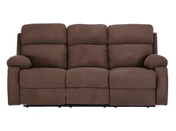 Sofá|Vente-unique Sofá de 3 lugares relax manual em tecido - TOLZANO Castanho