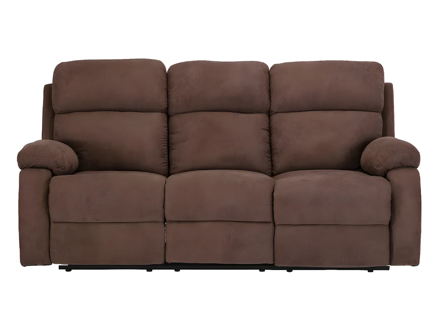 Sofá|Vente-unique Sofá de 3 lugares relax manual em tecido - TOLZANO Castanho