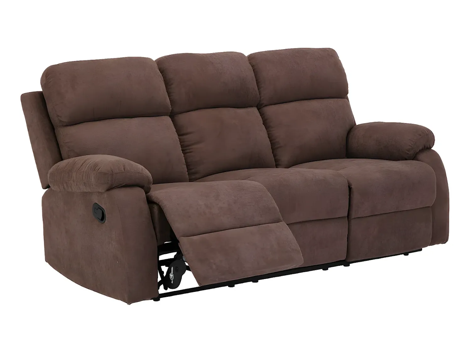 Sofá|Vente-unique Sofá de 3 lugares relax manual em tecido - TOLZANO Castanho