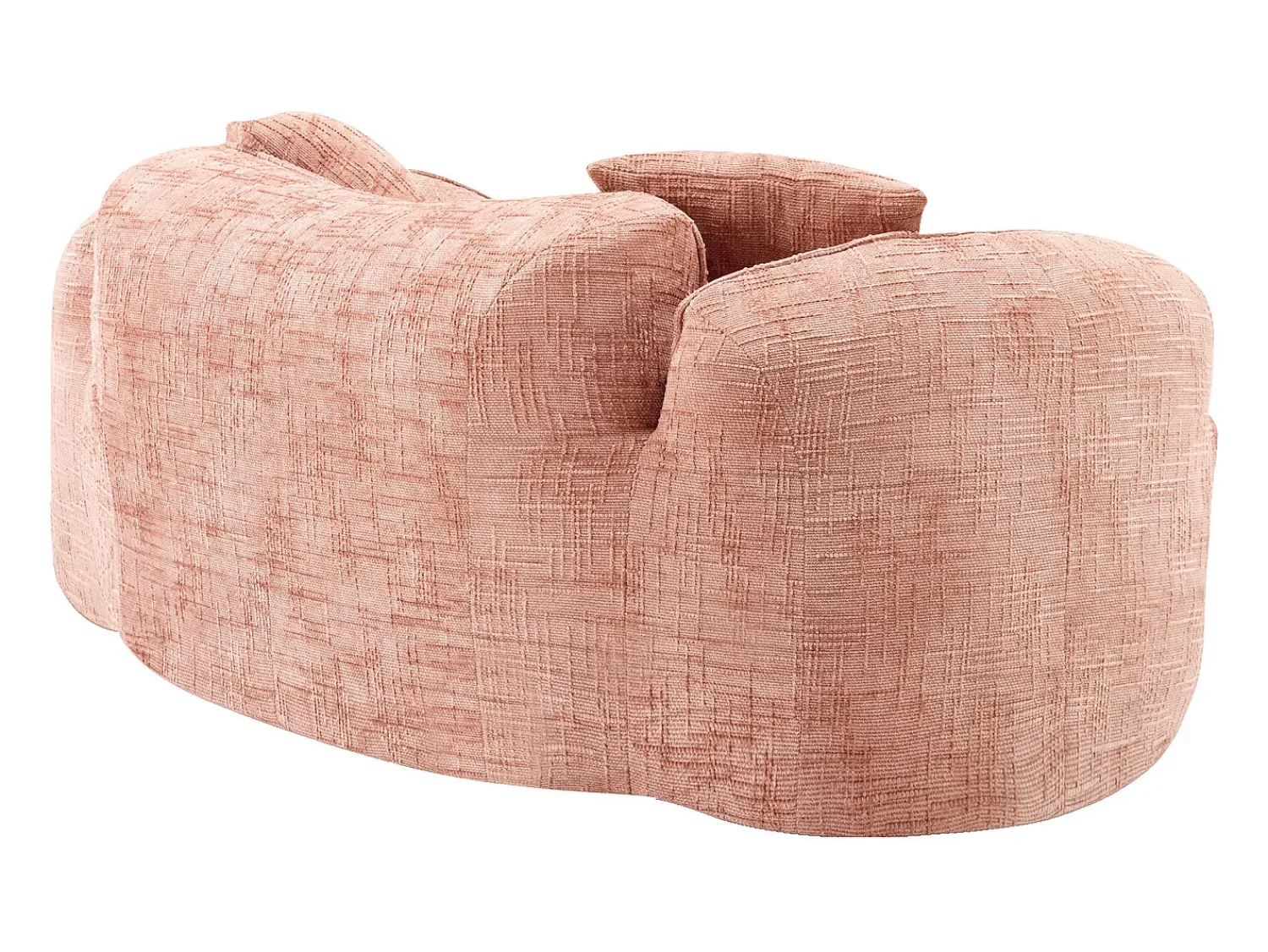 Discount Sofá de 2 lugares - Sofá reto com 2 almofadas e braços - chenille Rosa