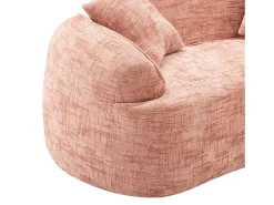 Discount Sofá de 2 lugares - Sofá reto com 2 almofadas e braços - chenille Rosa