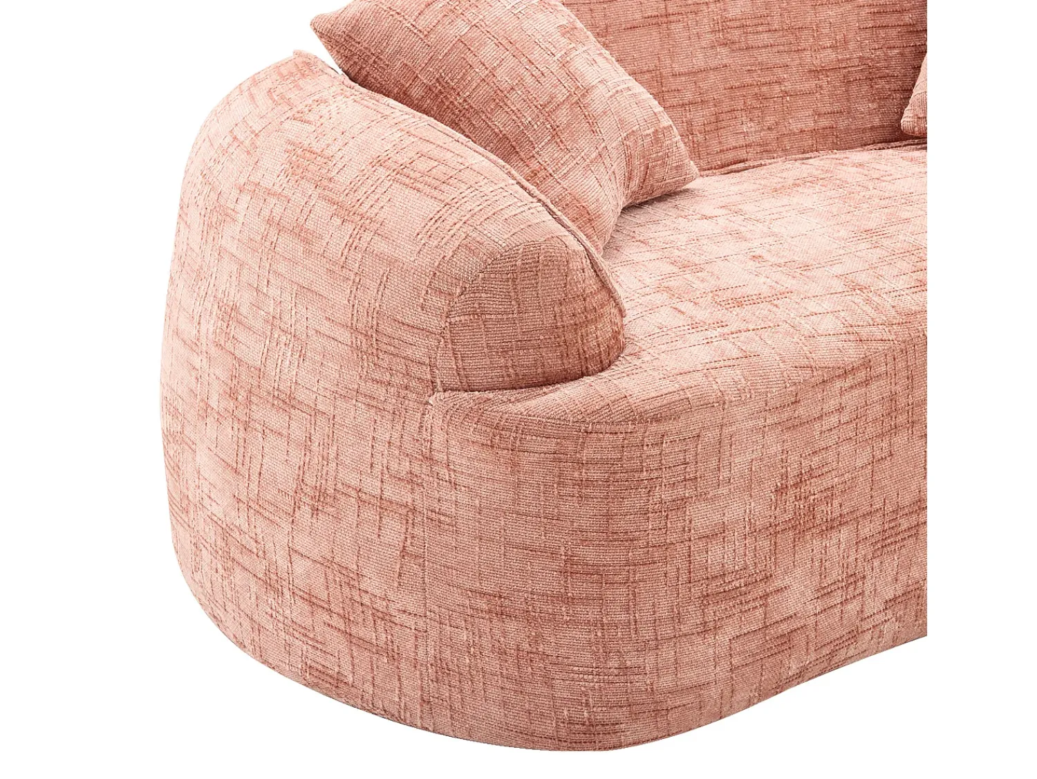 Discount Sofá de 2 lugares - Sofá reto com 2 almofadas e braços - chenille Rosa