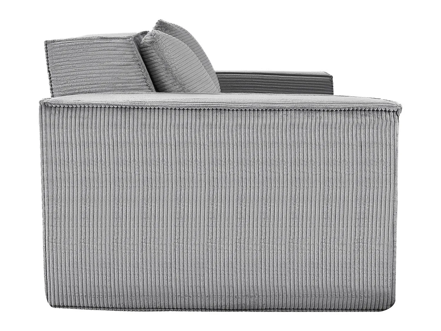 Sofá de 2 Lugares SucceBuy 160cm, Sofá Moderno em Veludo Cotelê com Molas Encapotadas, Almofadas Confortáveis para Sala, Escritório ou Apartamento, Cinza^ Sofá