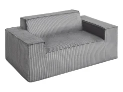 Sofá de 2 Lugares SucceBuy 160cm, Sofá Moderno em Veludo Cotelê com Molas Encapotadas, Almofadas Confortáveis para Sala, Escritório ou Apartamento, Cinza^ Sofá
